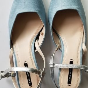 Zara basics light blue shoes